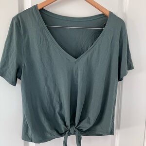 Lululemon Women's V-Neck Tie-Front Top - Green